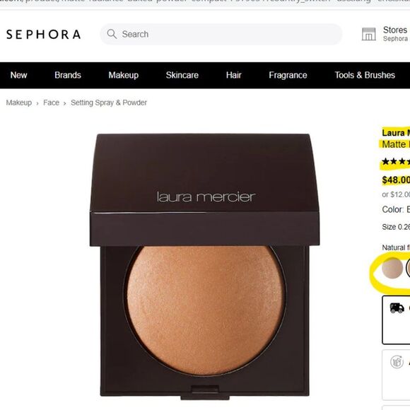 Laura Mercier‎ Radiance Baked Powder Bronze Contour Highlight Compact - Picture 1 of 4